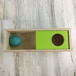 Cream and Green Learning Toy with Wooden Frame